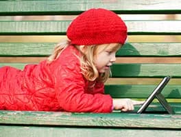 Young child using a tablet
