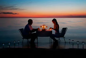 healthy couple having a romantic dinner