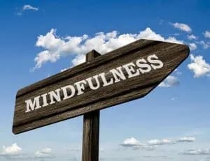 arrow with the text of mindfulness